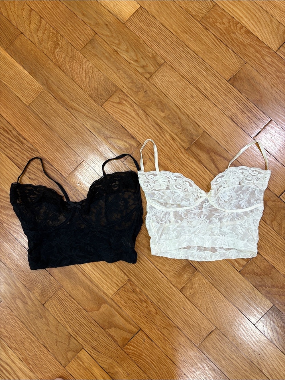 Victoria’s Secret Lace Bralette Set — Black & white Women’s Lace Bralettes